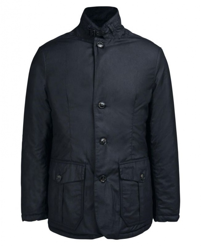 Black Men Barbour Winter Lutz Waxed Jacket | US-7586WQAHY