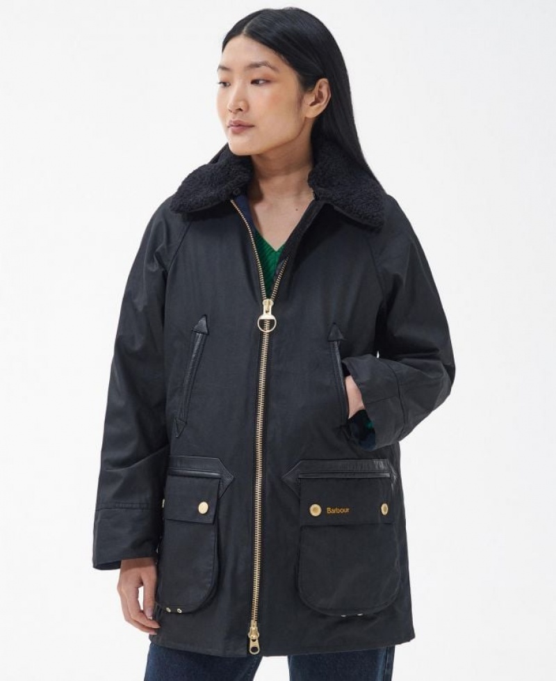 Black Women Barbour 3-in-1 Arncliffe Waxed Jacket | US-7308ZMJTP