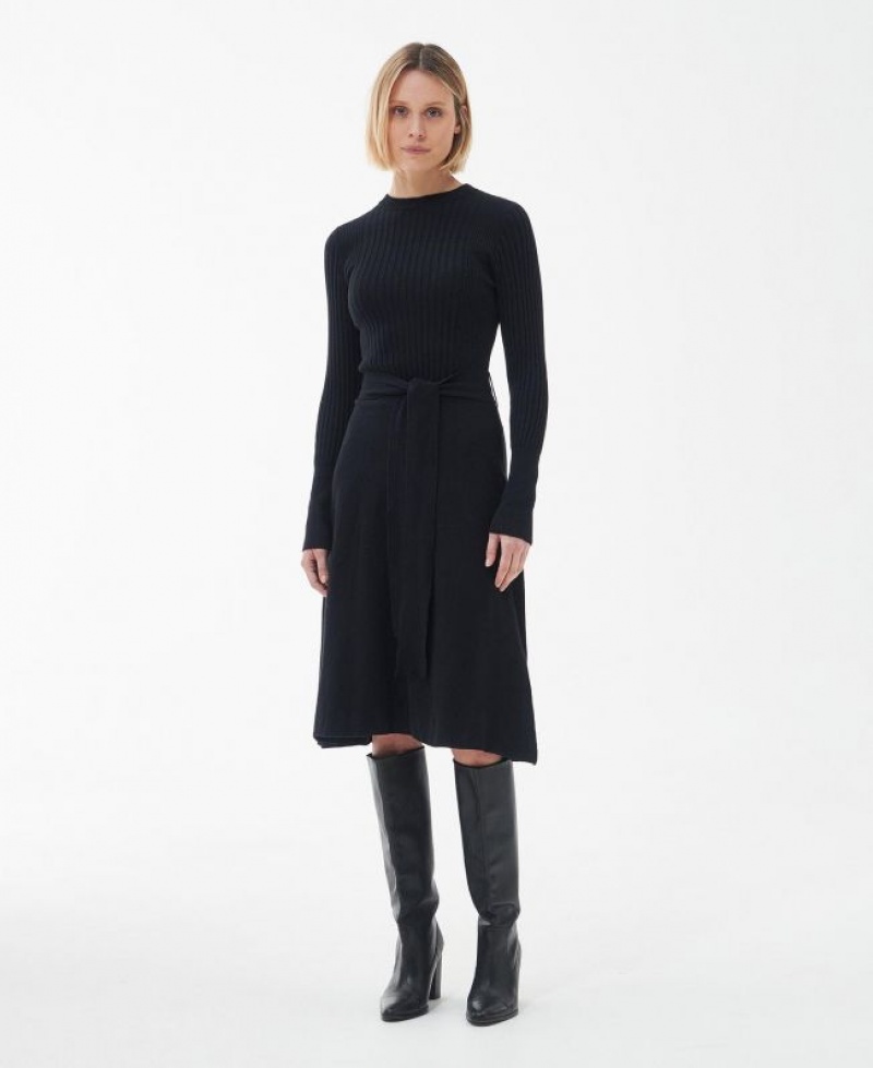 Black Women Barbour Amal Midi Dress | US-7328SGTCE