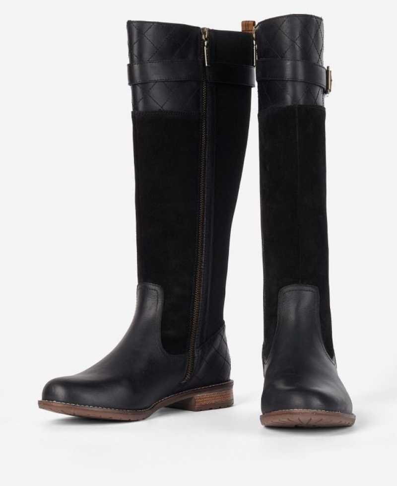 Black Women Barbour Ange Knee-High Boots | US-6213SNDZW