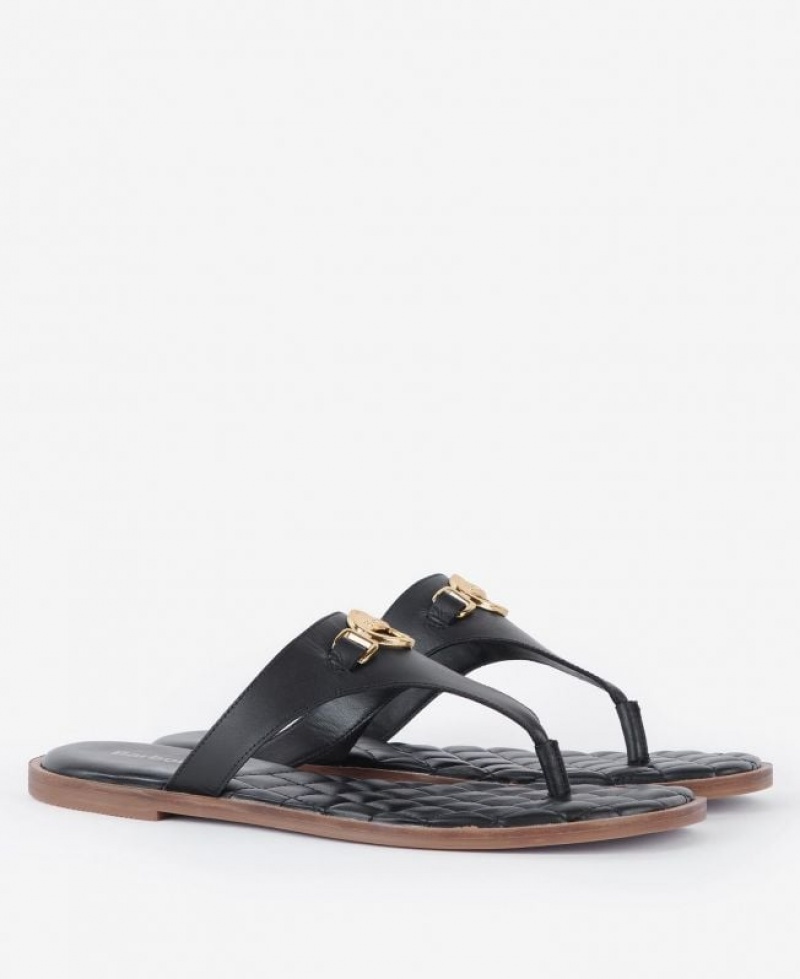 Black Women Barbour Baymouth Sandals | US-7465SQFHK