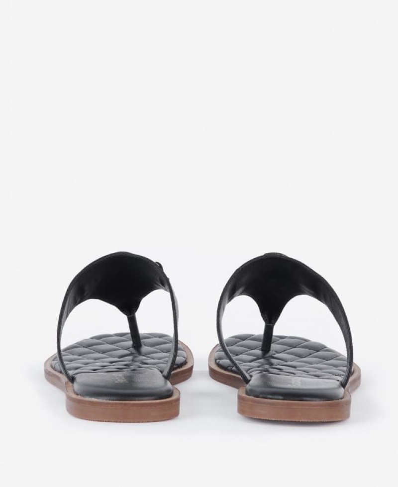 Black Women Barbour Baymouth Sandals | US-7465SQFHK