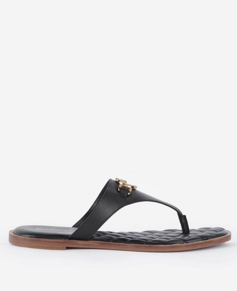 Black Women Barbour Baymouth Sandals | US-7465SQFHK