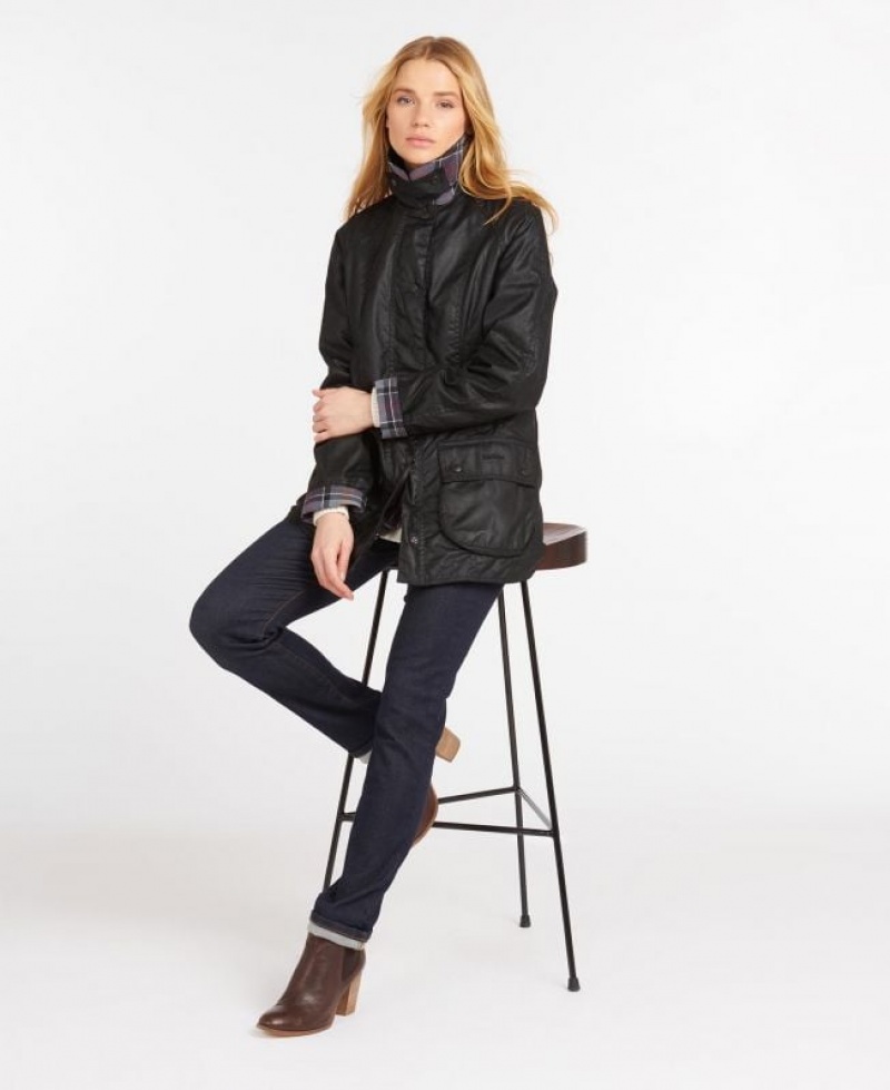 Black Women Barbour Beadnell® Waxed Jacket | US-6701LOHNF