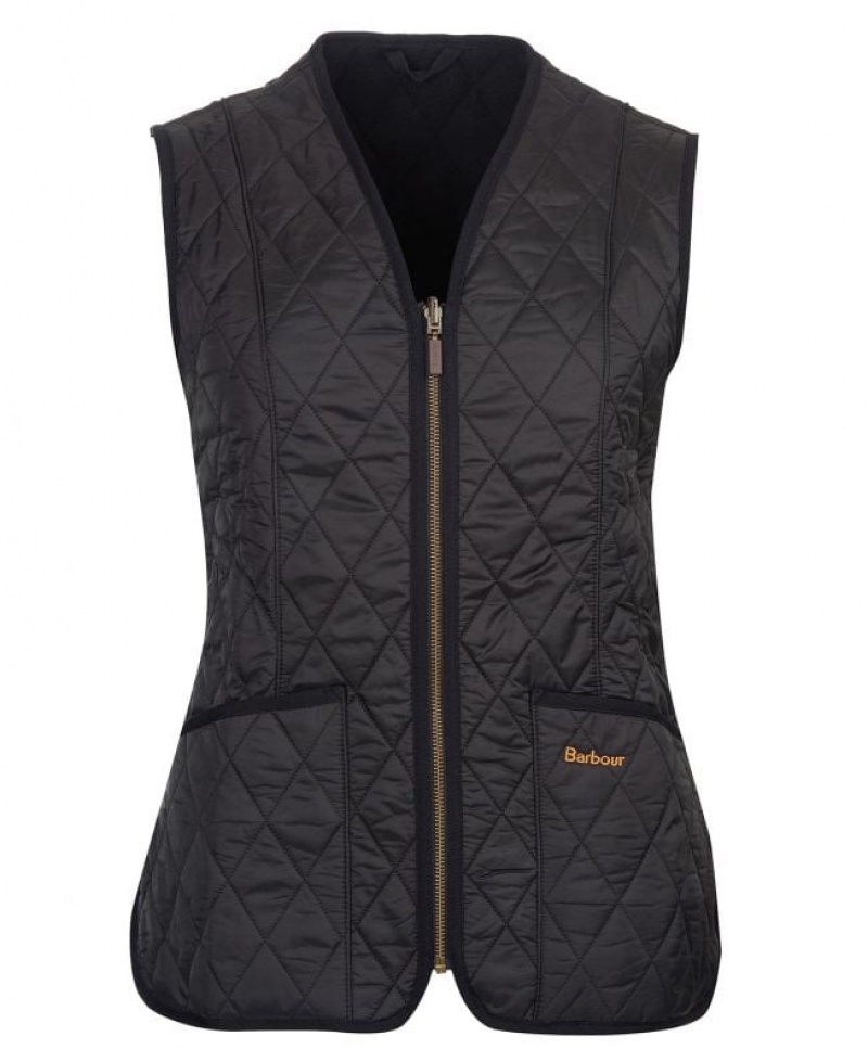 Black Women Barbour Betty Fleece Liner Vest | US-5086JOHBL