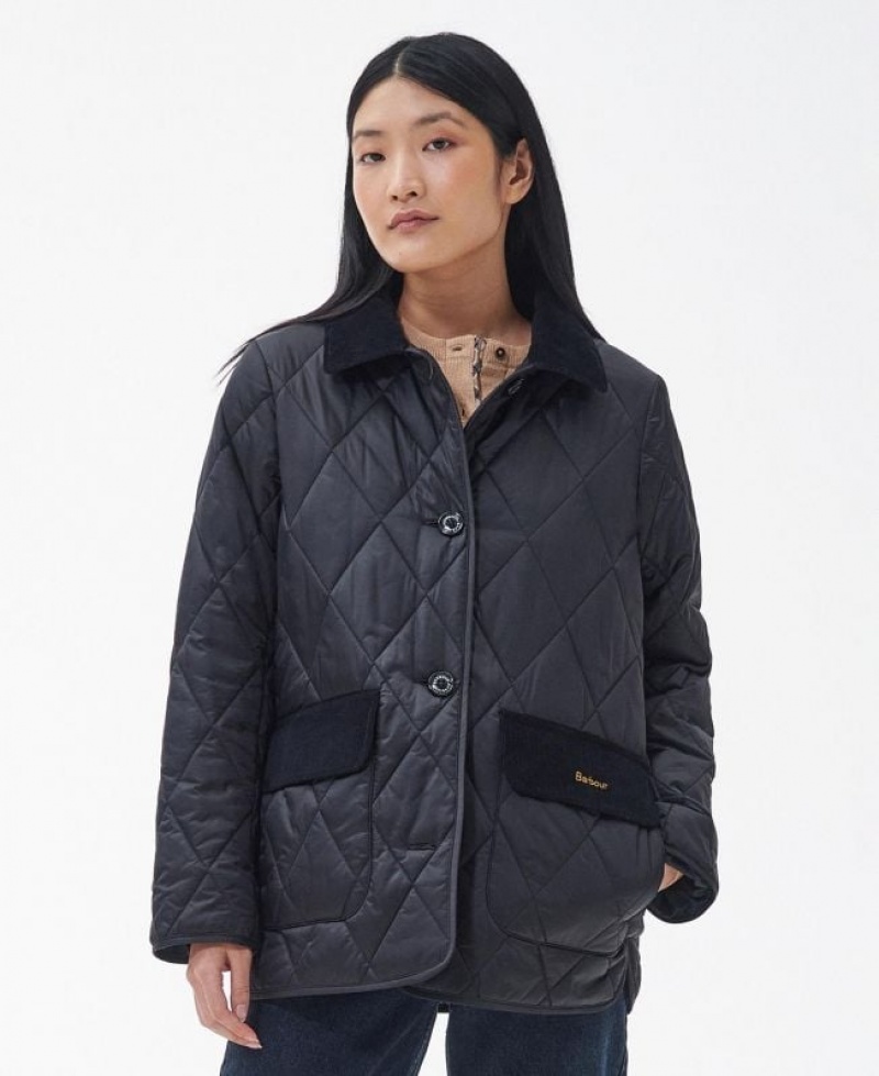 Black Women Barbour Bragar Quilted Jacket | US-4309CEUHD