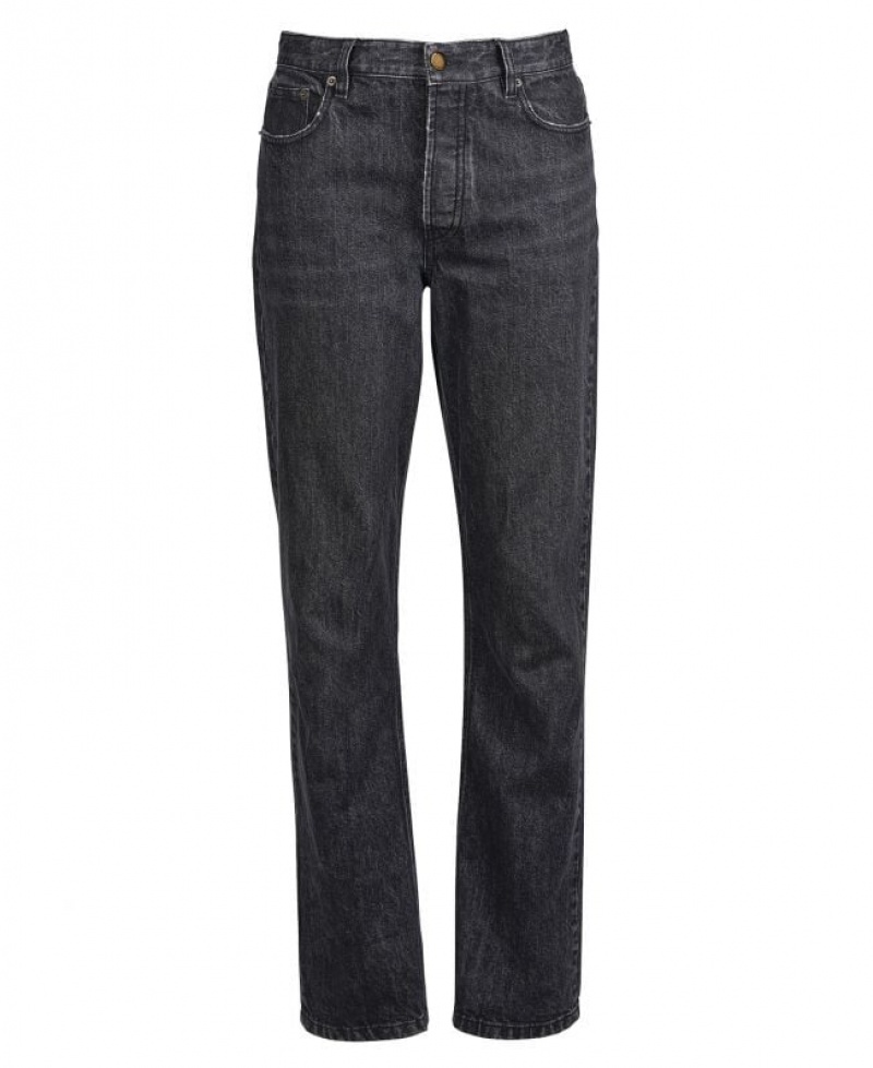 Black Women Barbour Burne Mid-Rise Straight Jeans | US-3640HBJNQ