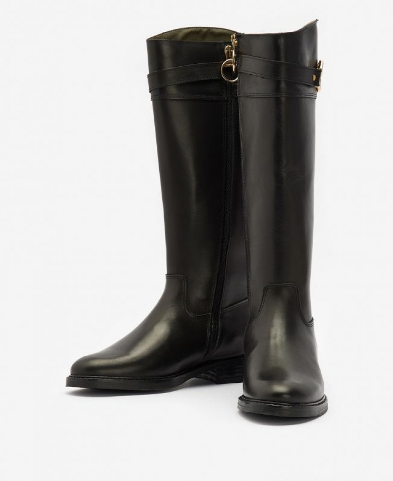 Black Women Barbour Calmsden Knee-High Boots | US-0862AHVZT