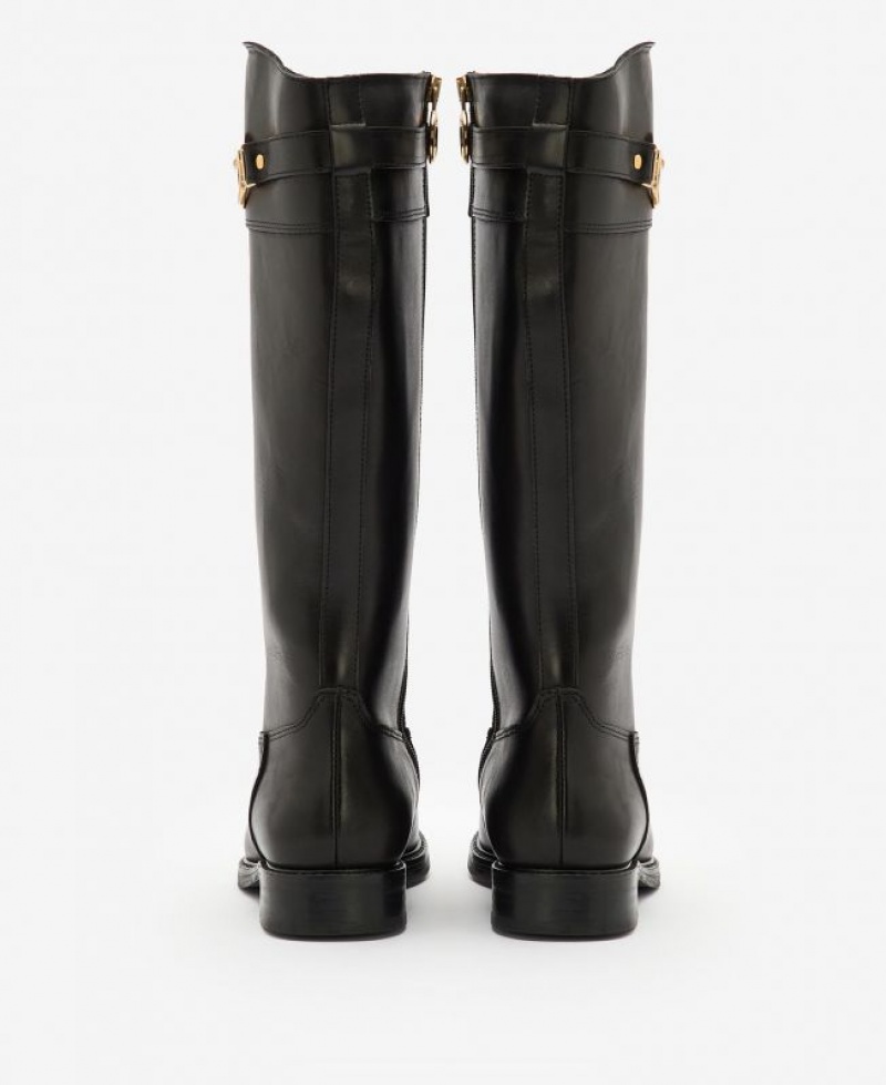 Black Women Barbour Calmsden Knee-High Boots | US-0862AHVZT