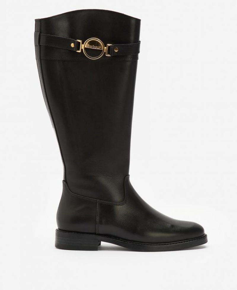 Black Women Barbour Calmsden Knee-High Boots | US-0862AHVZT