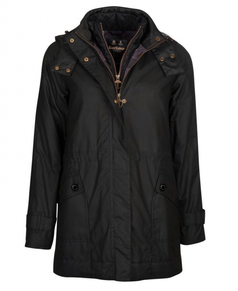 Black Women Barbour Cannich Waxed Jacket | US-6540FLEJP