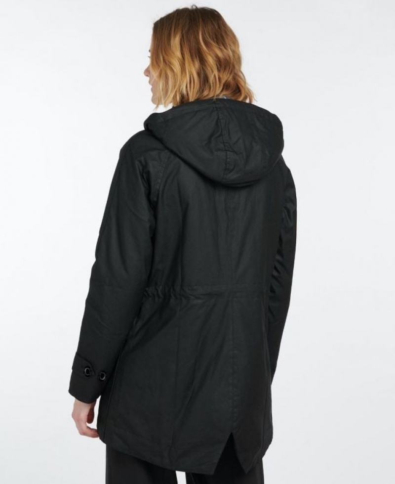 Black Women Barbour Cannich Waxed Jacket | US-6540FLEJP