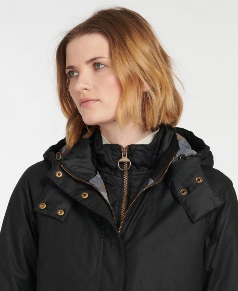 Black Women Barbour Cannich Waxed Jacket | US-6540FLEJP