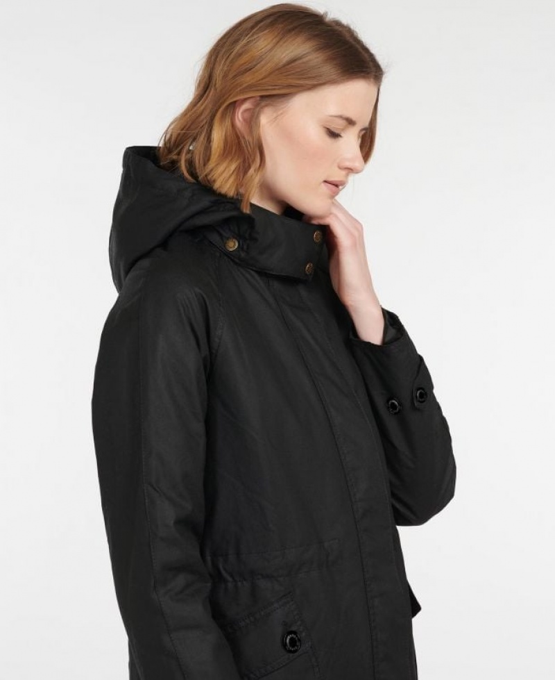 Black Women Barbour Cannich Waxed Jacket | US-6540FLEJP