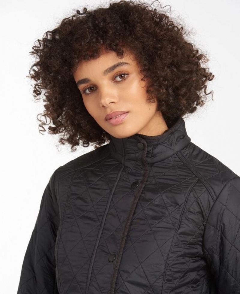 Black Women Barbour Cavalry Polarquilt Casual Jacket | US-5409ICRGB