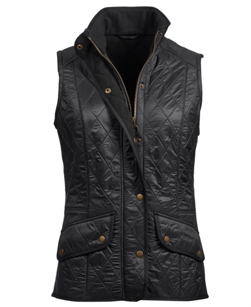 Black Women Barbour Cavalry Vest | US-8370MOPCD