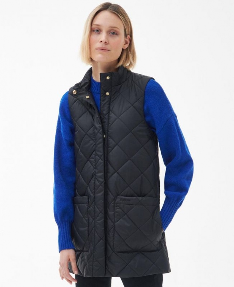 Black Women Barbour Cosmia Liner Vest | US-0538WISKD