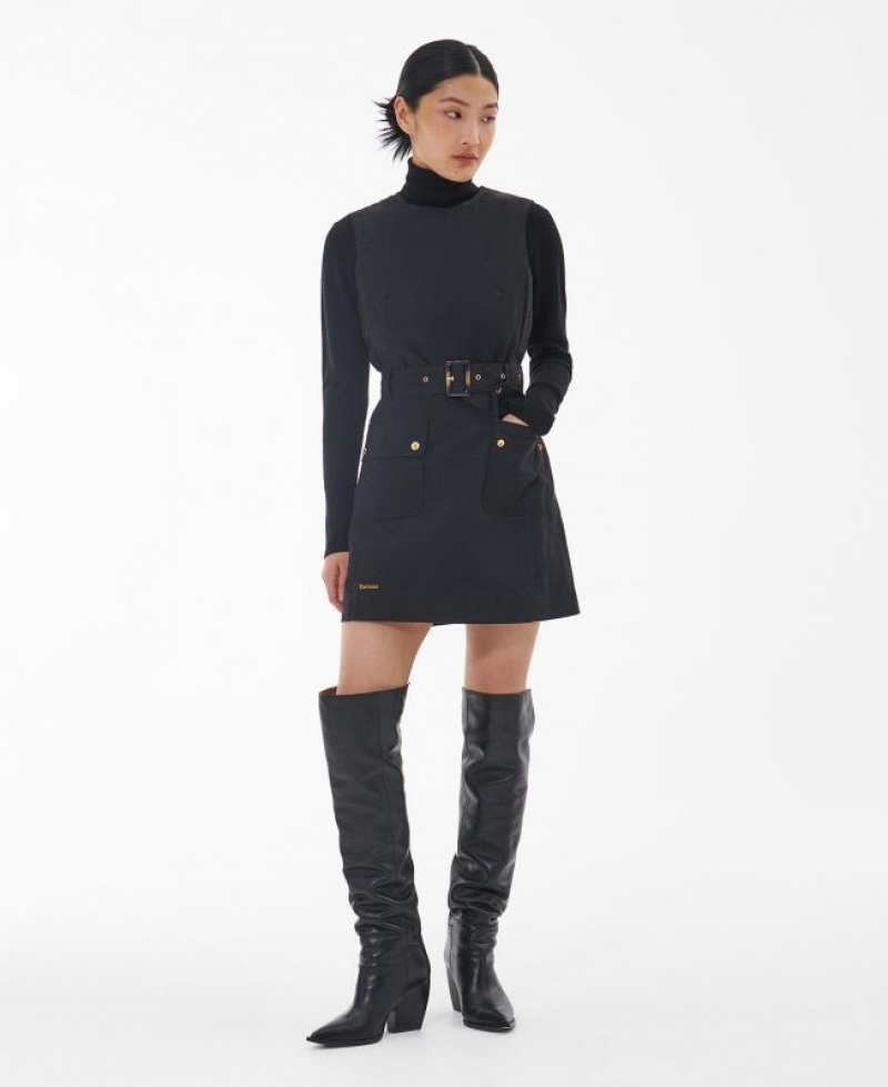 Black Women Barbour Cray Dress | US-9835KZETM