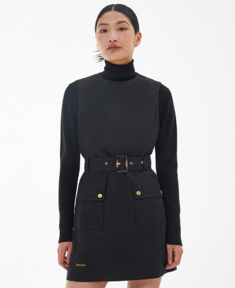 Black Women Barbour Cray Dress | US-9835KZETM