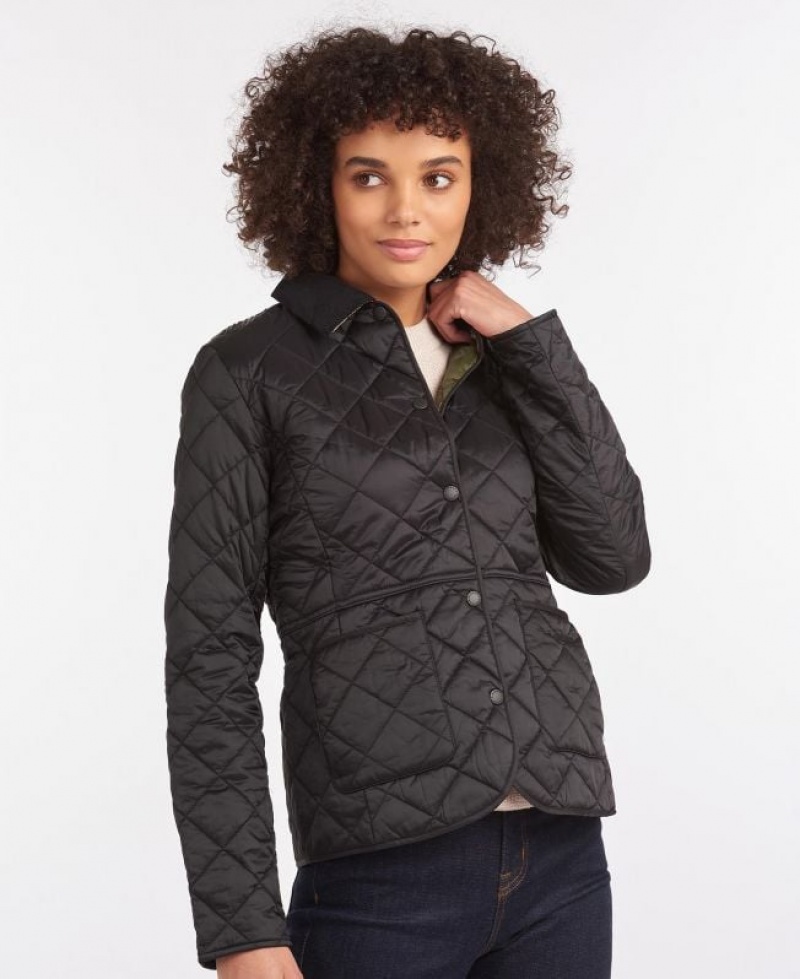 Black Women Barbour Deveron Quilted Jacket | US-1843DYEBA