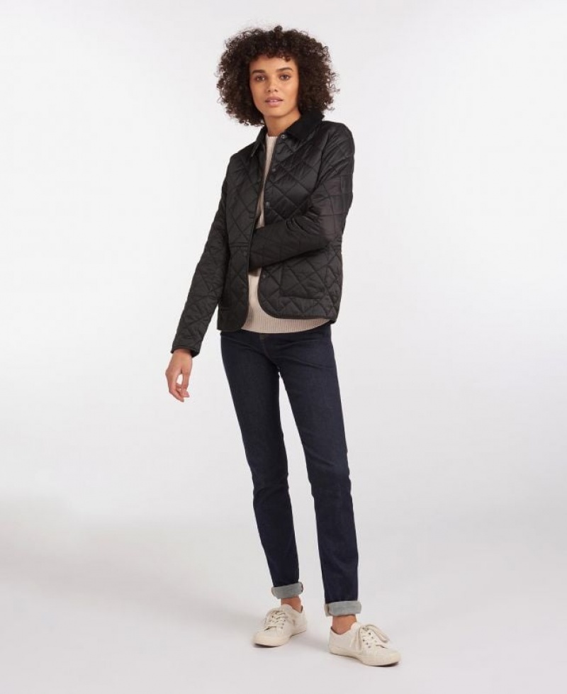 Black Women Barbour Deveron Quilted Jacket | US-1843DYEBA