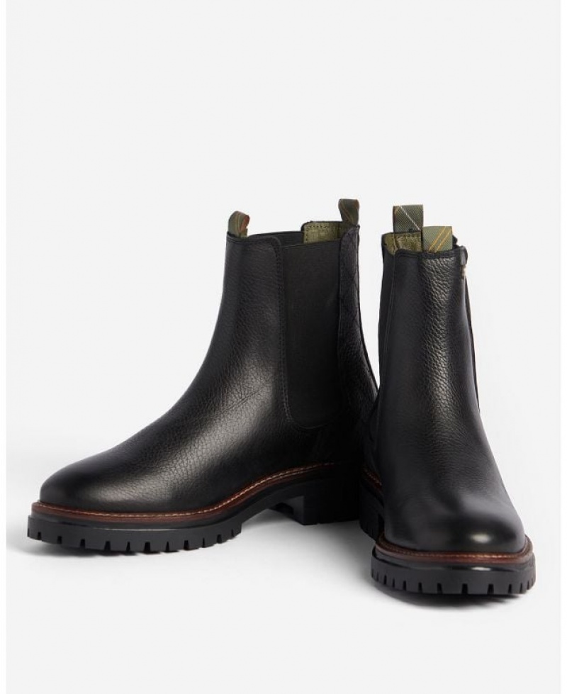 Black Women Barbour Evie Chelsea Boots | US-1643ZPHGE