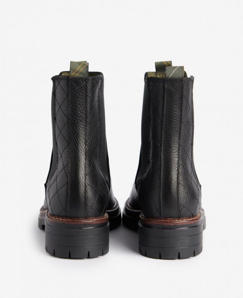 Black Women Barbour Evie Chelsea Boots | US-1643ZPHGE