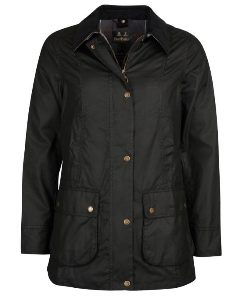 Black Women Barbour Fiddich Waxed Jacket | US-0349PEDTY