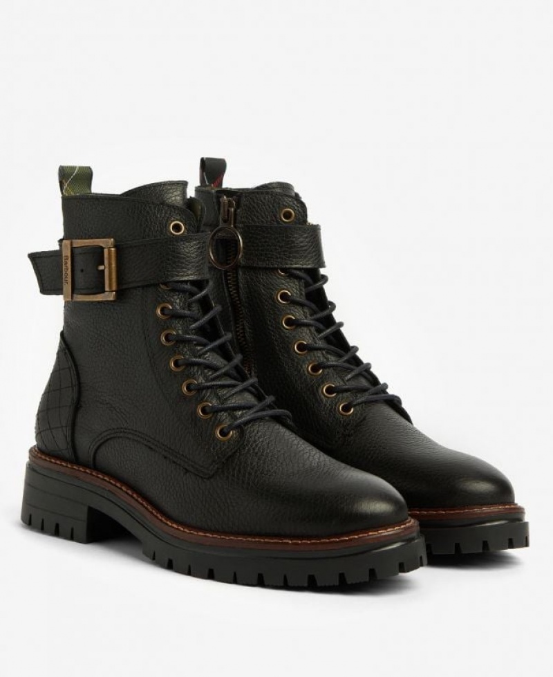 Black Women Barbour Heidi Commando Boots | US-6038OVCMT