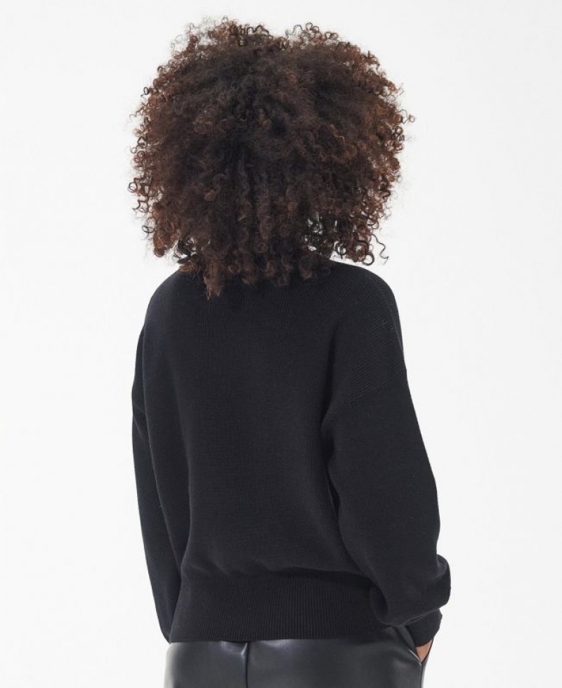 Black Women Barbour International Aprila Knitted Sweater | US-9682IGYAS