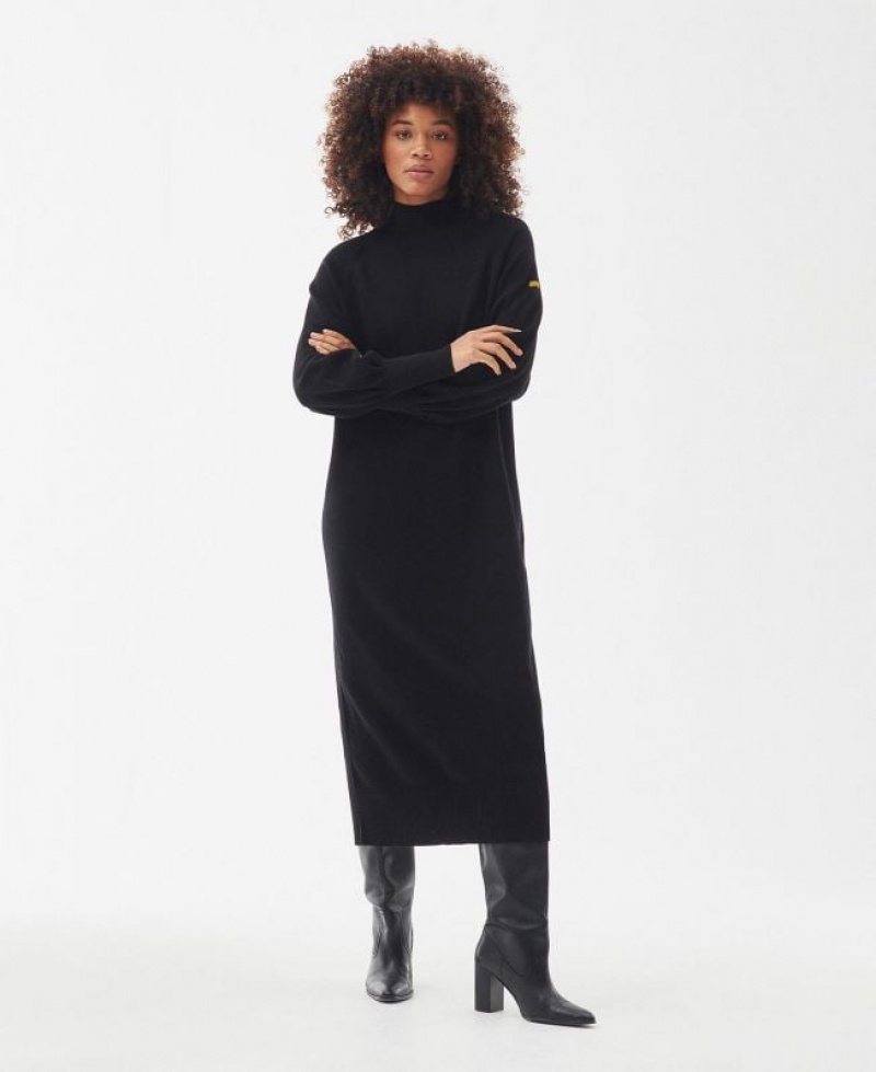 Black Women Barbour International Aprila Midi Dress | US-4051KOXMY