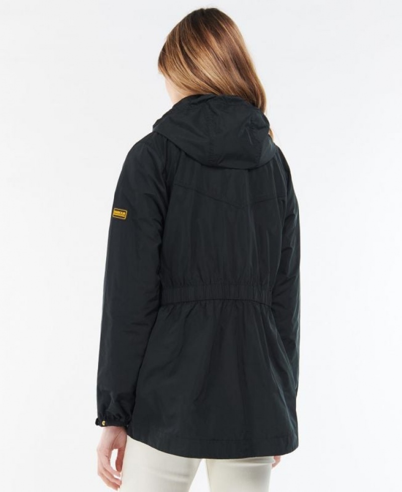 Black Women Barbour International Atom Rain Jacket | US-5803GKFYD