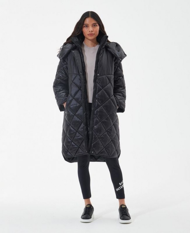 Black Women Barbour International Benson Quilted Jacket | US-3972JTQOG