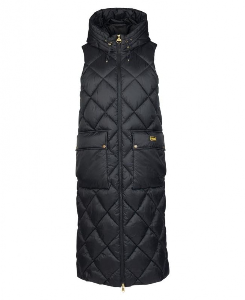 Black Women Barbour International Bonneville Vest | US-3729LJKDS