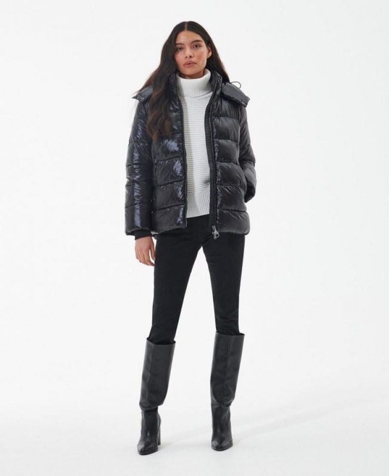 Black Women Barbour International Chicago Quilted Jacket | US-7029SVJXD