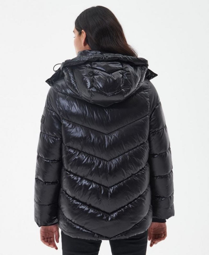 Black Women Barbour International Chicago Quilted Jacket | US-7029SVJXD