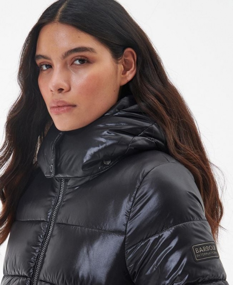 Black Women Barbour International Chicago Quilted Jacket | US-7029SVJXD