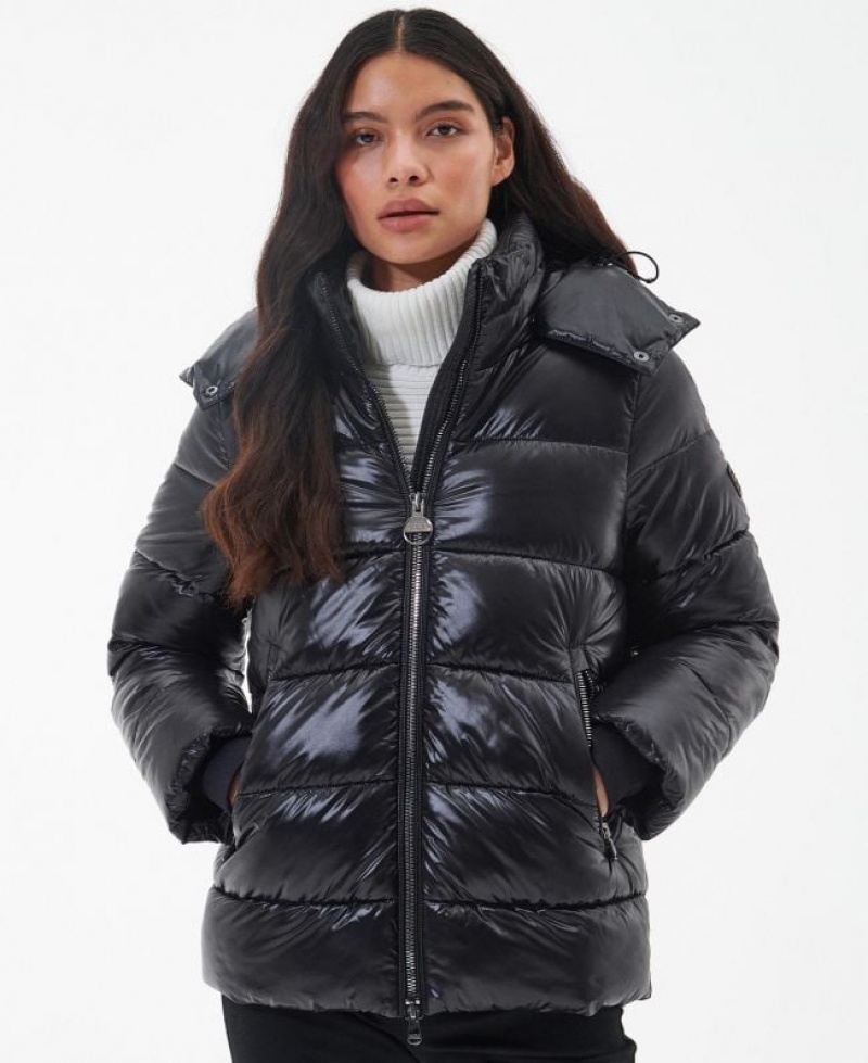 Black Women Barbour International Chicago Quilted Jacket | US-7029SVJXD