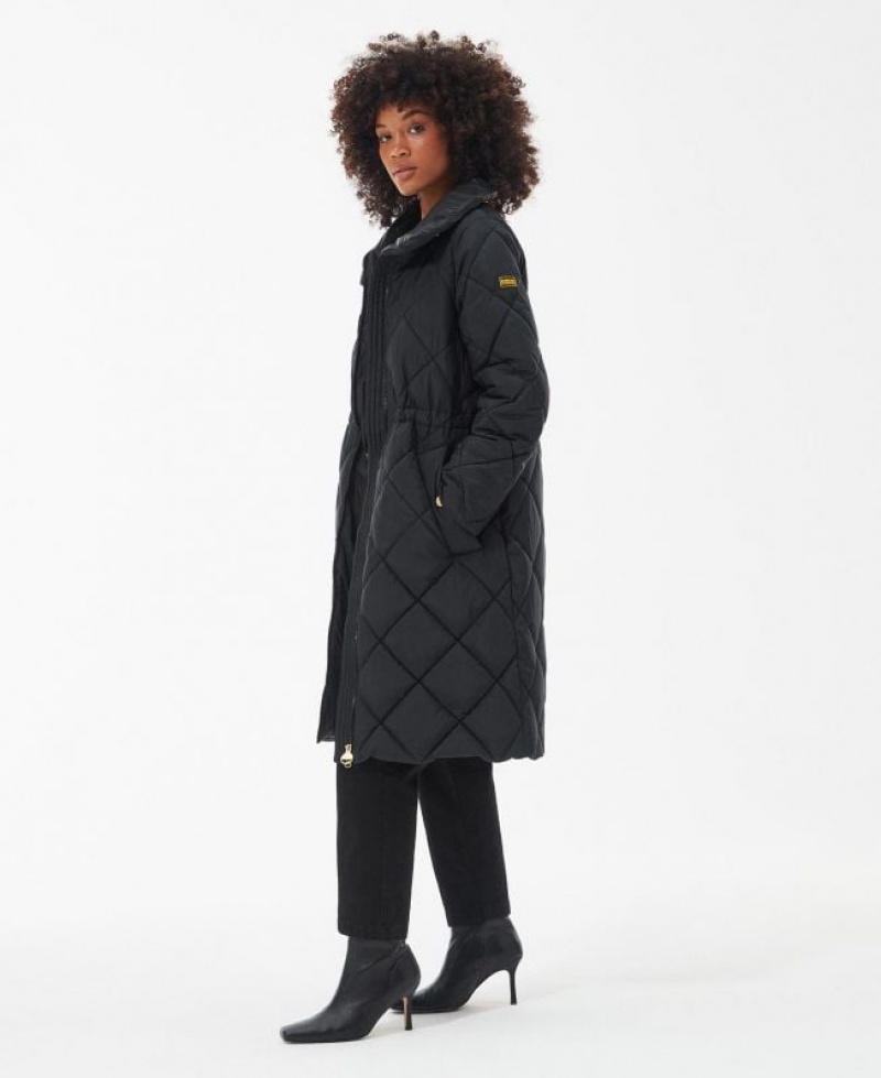 Black Women Barbour International Enfield Quilted Jacket | US-4936YLVTG