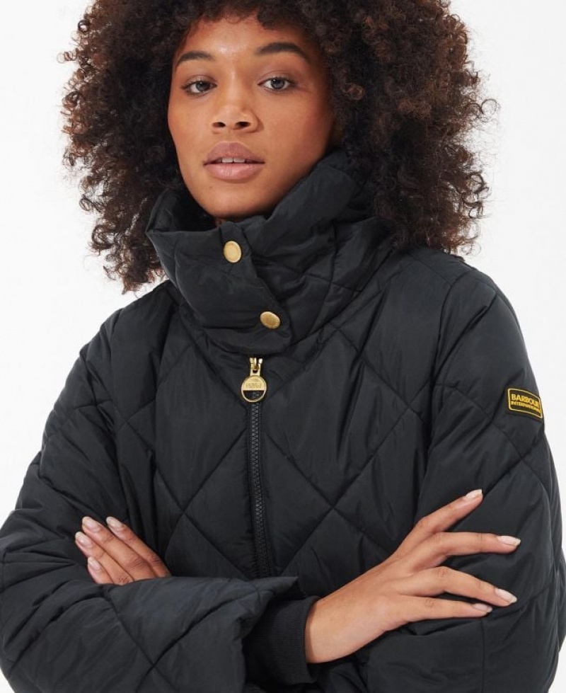 Black Women Barbour International Enfield Quilted Jacket | US-4936YLVTG