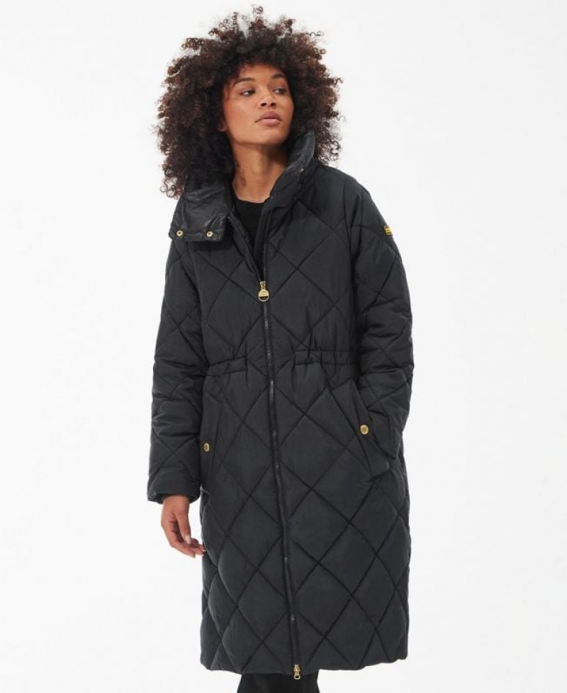 Black Women Barbour International Enfield Quilted Jacket | US-4936YLVTG