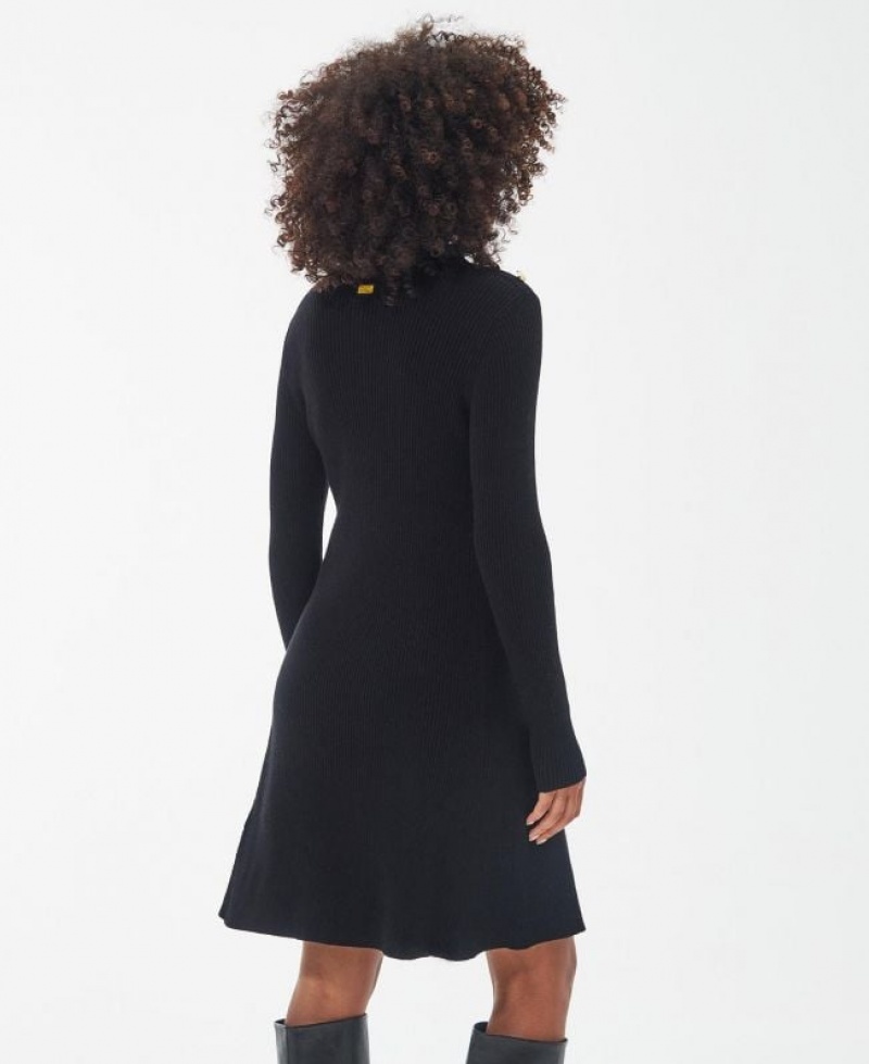 Black Women Barbour International Enfield Knitted Dress | US-7140ZCUPF