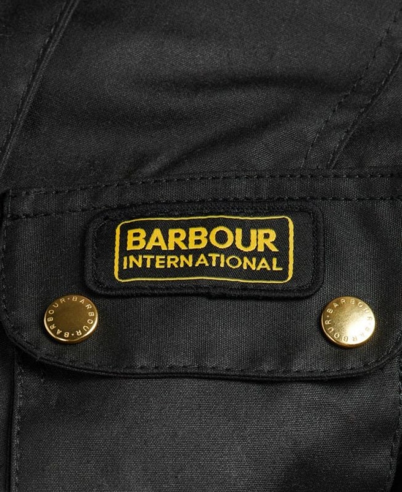 Black Women Barbour International Ladies Waxed Jacket | US-0651HQKJU