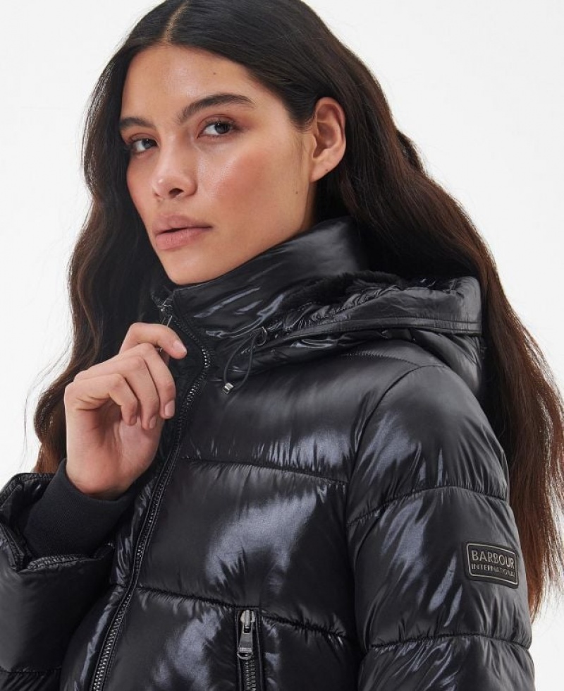 Black Women Barbour International London Quilted Jacket | US-1380LTDPM