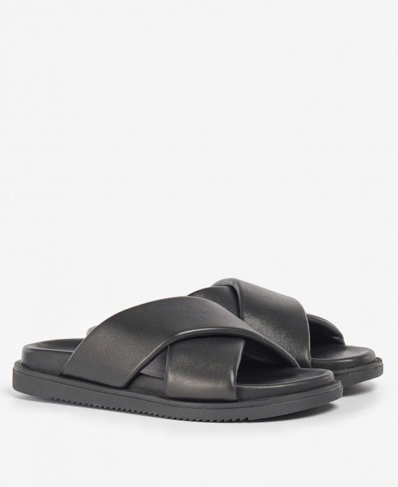 Black Women Barbour International Lorimer Sandals | US-1534KOQSB