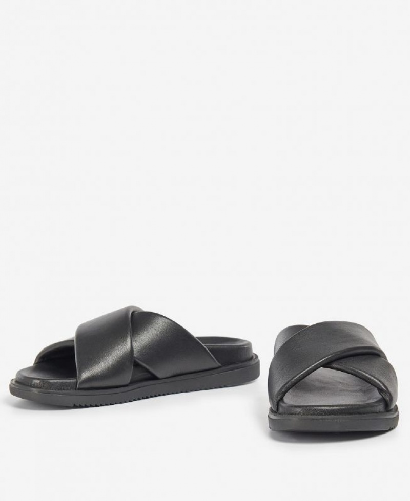 Black Women Barbour International Lorimer Sandals | US-1534KOQSB