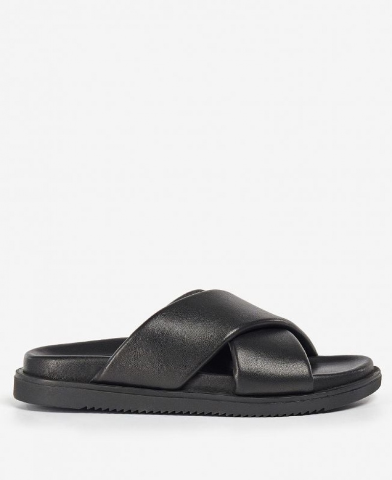 Black Women Barbour International Lorimer Sandals | US-1534KOQSB