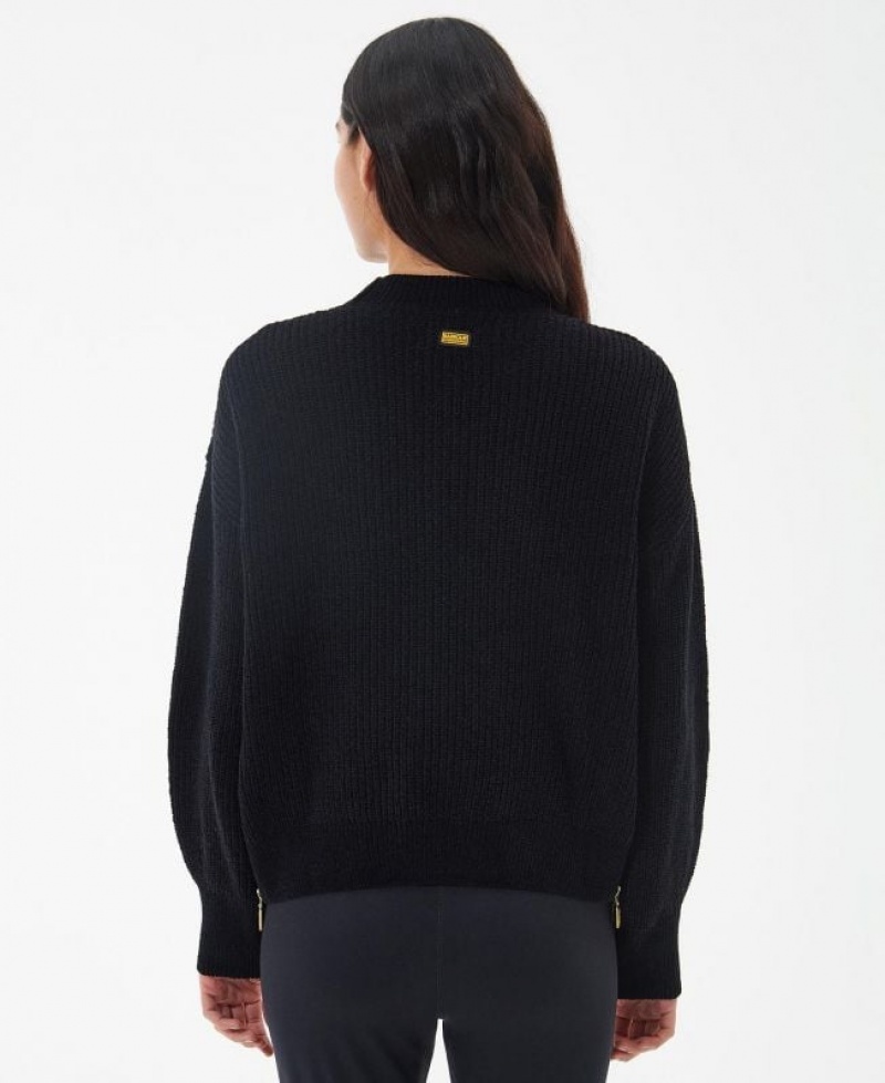 Black Women Barbour International Melbourne Knitted Sweater | US-4257MIKGN