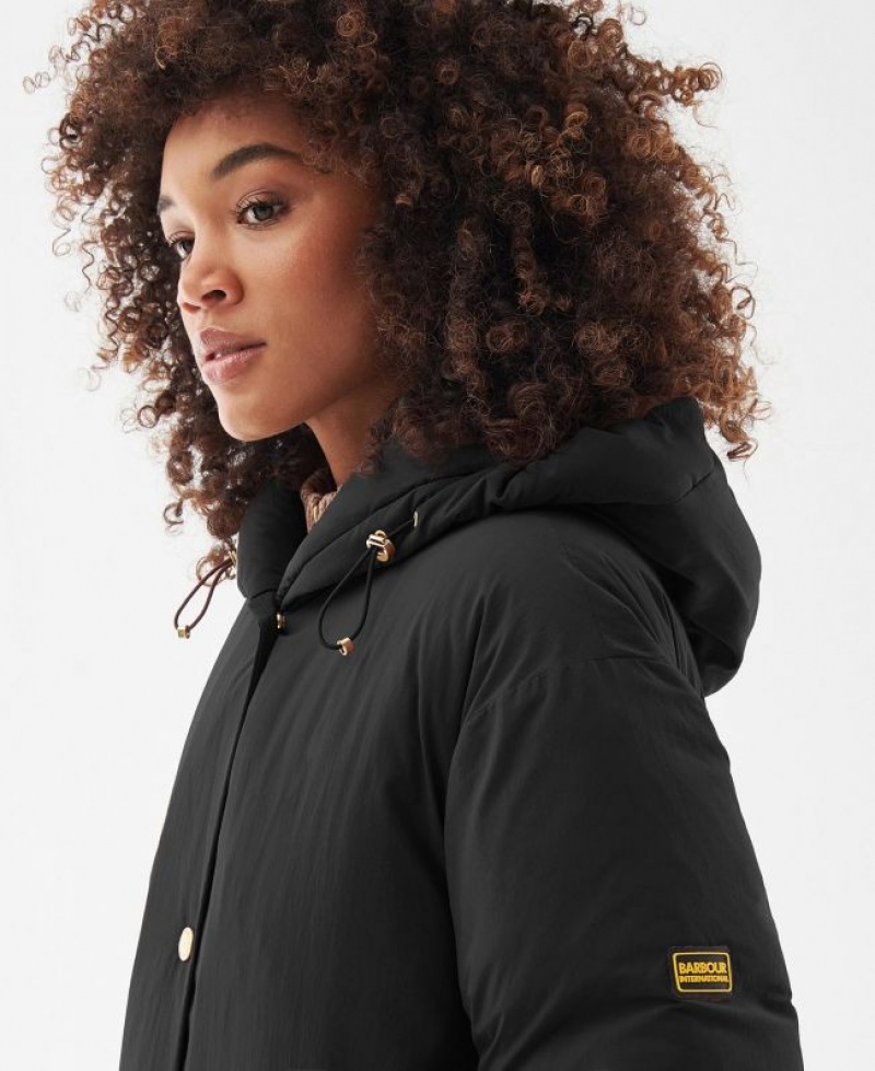 Black Women Barbour International Metisse Rain Jacket | US-1348XLFSD