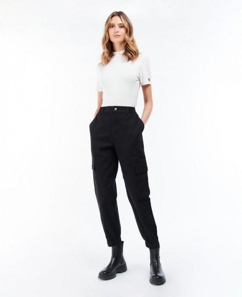 Black Women Barbour International Monaco Pants | US-5146RCVZO